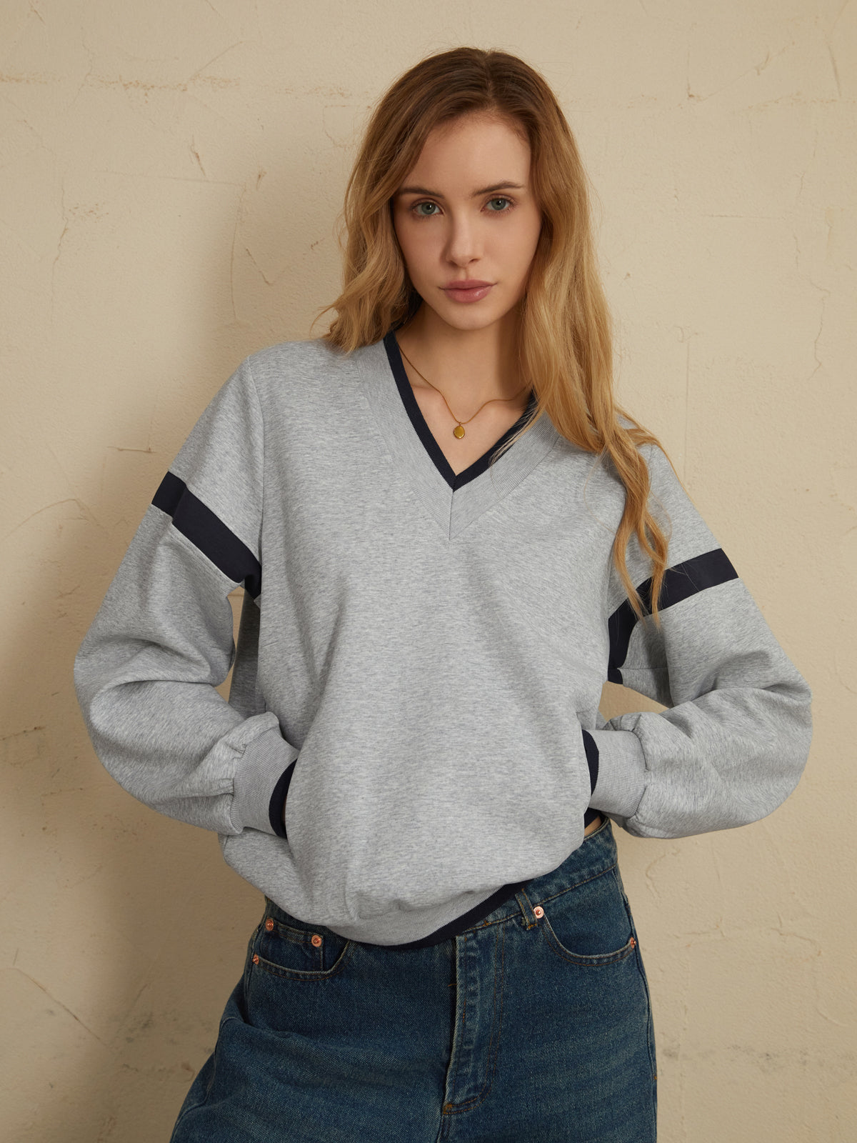 SCARLETT -Sweatshirt oversize à bordures contrastées