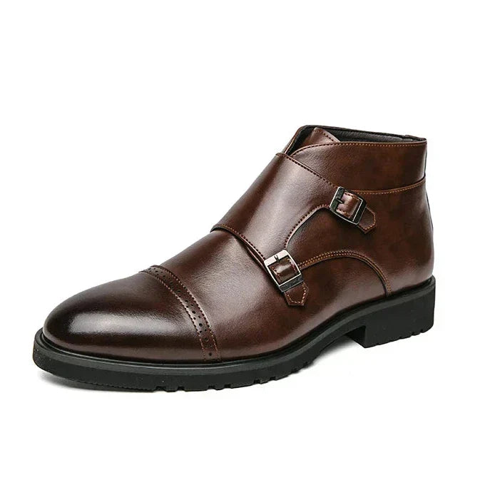 Alain™ - Bottes monk en cuir double avec lanières